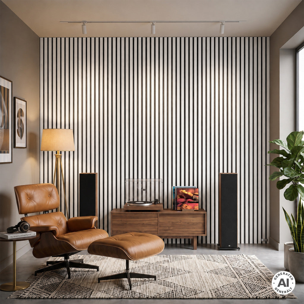 Akusztikus falpanel natúr fehér hatású 260x60x1,8 cm Druga slika proizvoda
