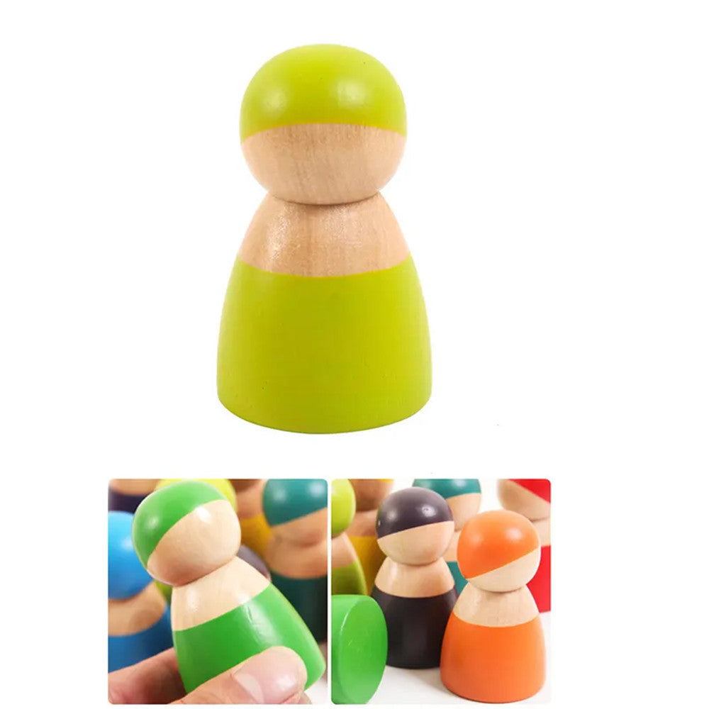 12 šarenih drvenih Montessori figura Druga slika proizvoda