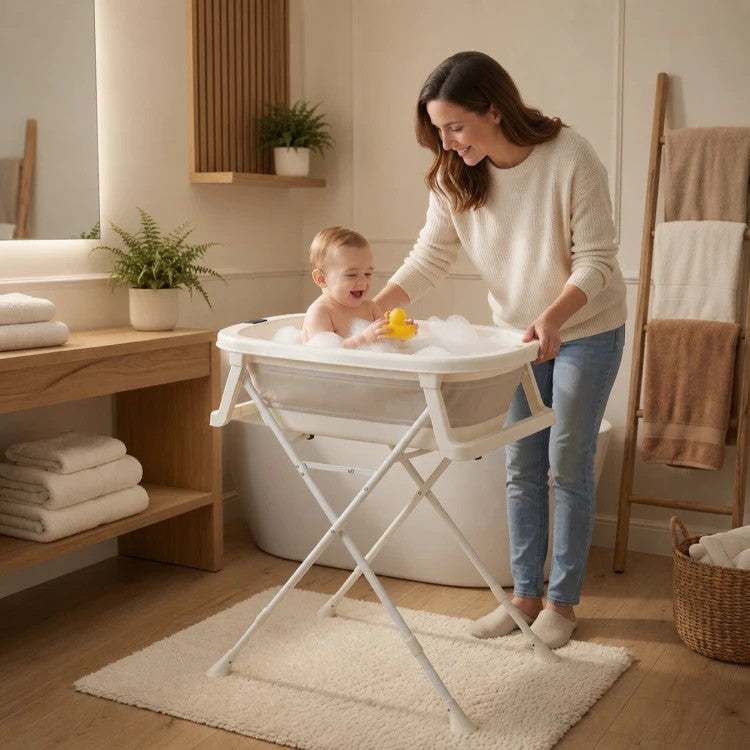 Sklopiva kadica za bebe sa stalkom, odvodom i LCD termometrom Druga slika proizvoda
