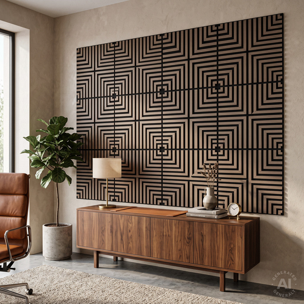 Akustična zidna ploča Deco V, obrađena uljem u hrastovoj boji, 60x60x1,8 cm Druga slika proizvoda