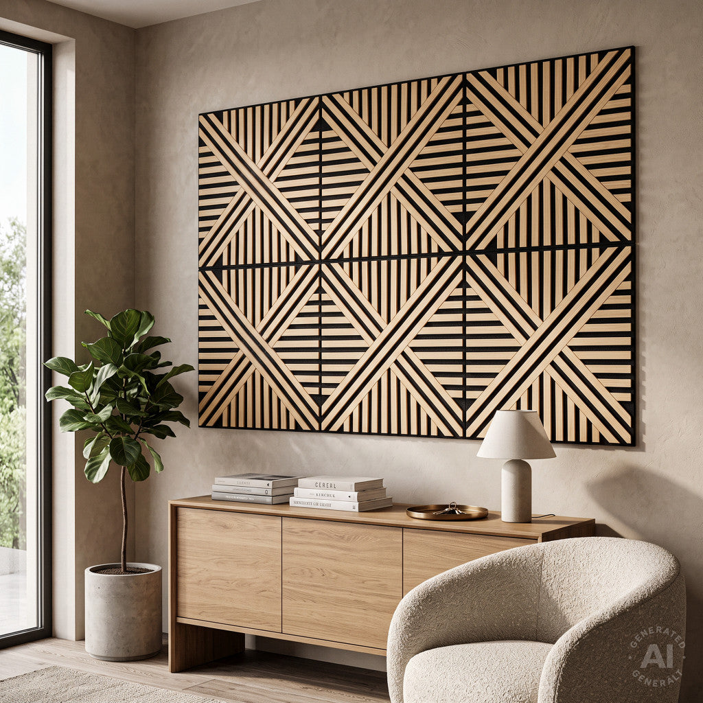 Akustična zidna ploča Deco VI s bambusnom završnom obradom, 60x60x1,8 cm Druga slika proizvoda