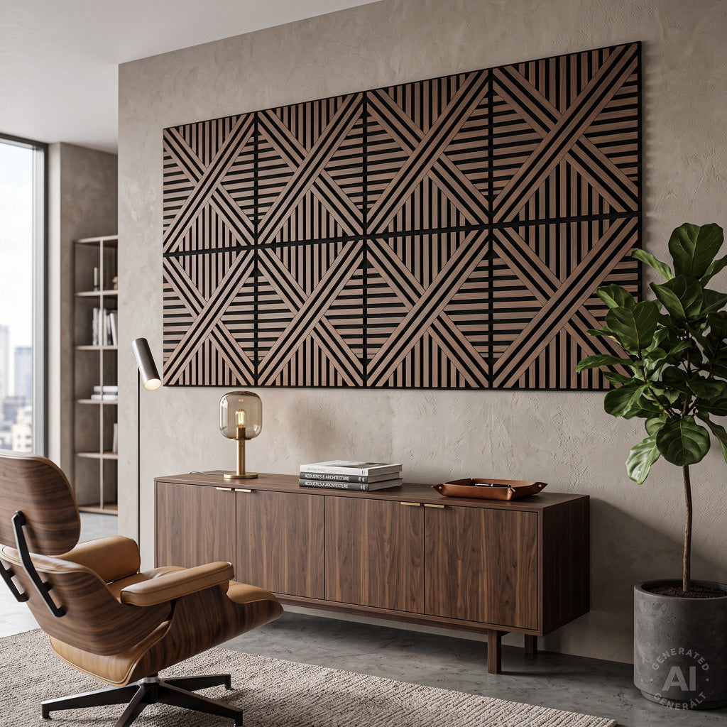 Akustična zidna ploča Deco VI, s završnom obradom od oraha, 60x60x1,8 cm Druga slika proizvoda