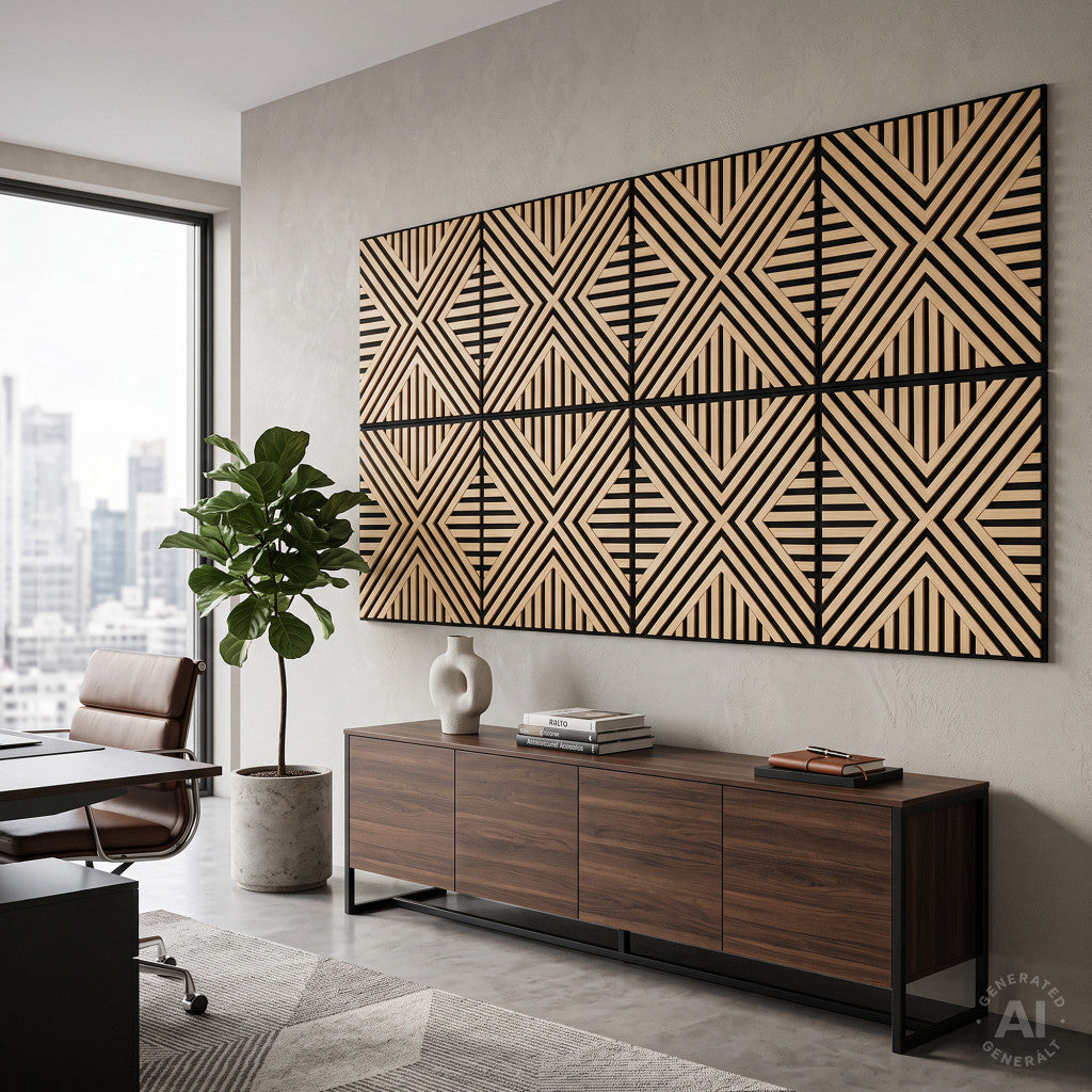 Akustična zidna ploča Deco VII s bambusnom završnom obradom, 60x60x1,8 cm Druga slika proizvoda