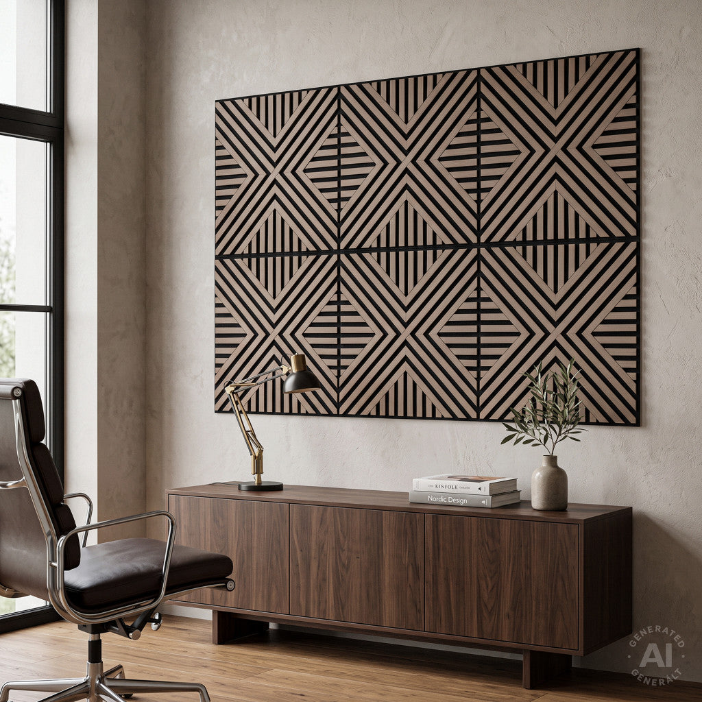 Akustična zidna ploča Deco VII, obrađena uljem u hrastovoj boji, 60x60x1,8 cm Druga slika proizvoda