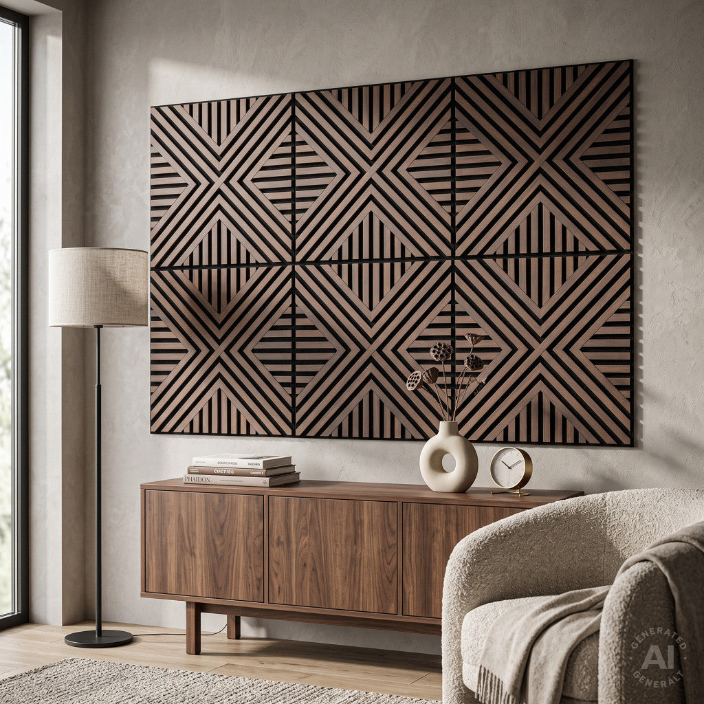 Akustična zidna ploča Deco VII s završnom obradom od oraha, 60x60x1,8 cm Druga slika proizvoda