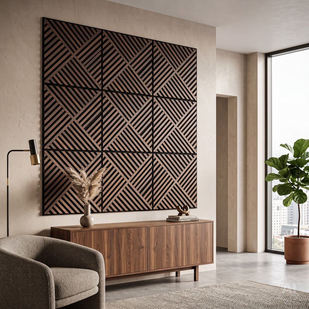 Akustična zidna ploča Deco VIII, s završnom obradom od oraha, 60x60x1,8 cm Druga slika proizvoda