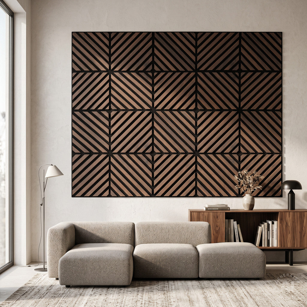Akustična zidna ploča Deco IX s završnom obradom od oraha, 60x60x1,8 cm Druga slika proizvoda