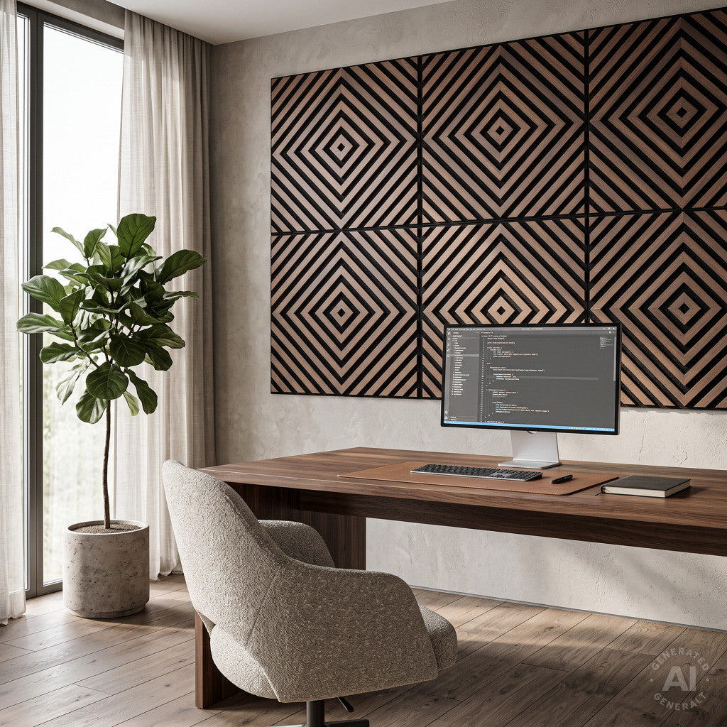 Akustična zidna ploča Deco XI, efekt oraha, 60x60x1,8 cm Druga slika proizvoda