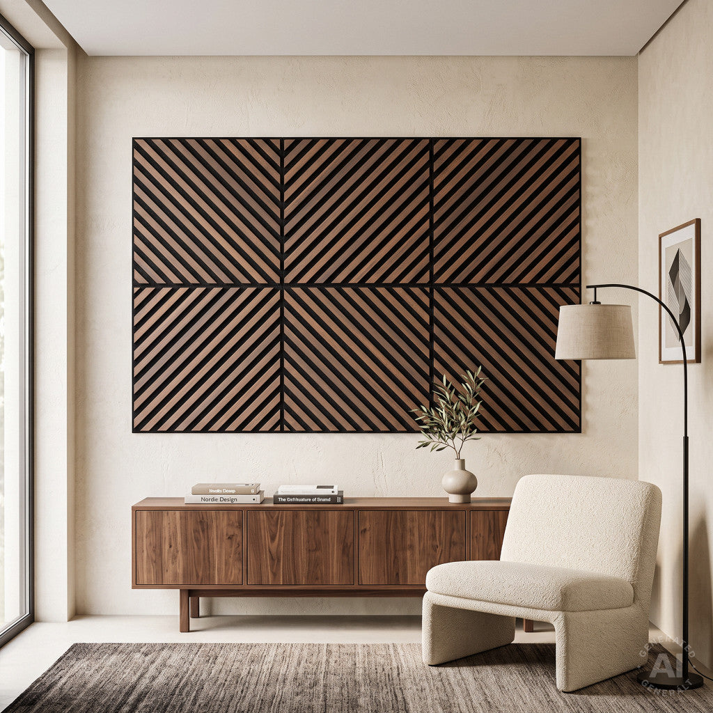 Akustična zidna ploča Deco III, efekt oraha, 60x60x1,8 cm Druga slika proizvoda