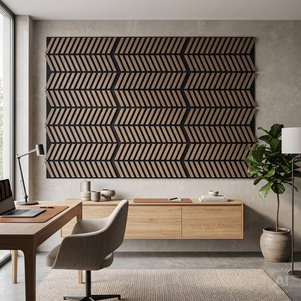 Akustična zidna ploča Deco XII, obrađena uljem u hrastovoj boji, 60x60x1,8 cm Druga slika proizvoda