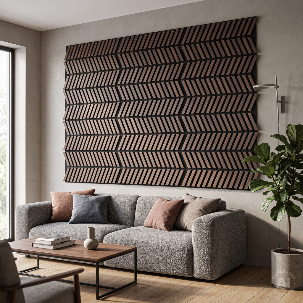 Akustična zidna ploča Deco XII s završnom obradom od oraha, 60x60x1,8 cm Druga slika proizvoda