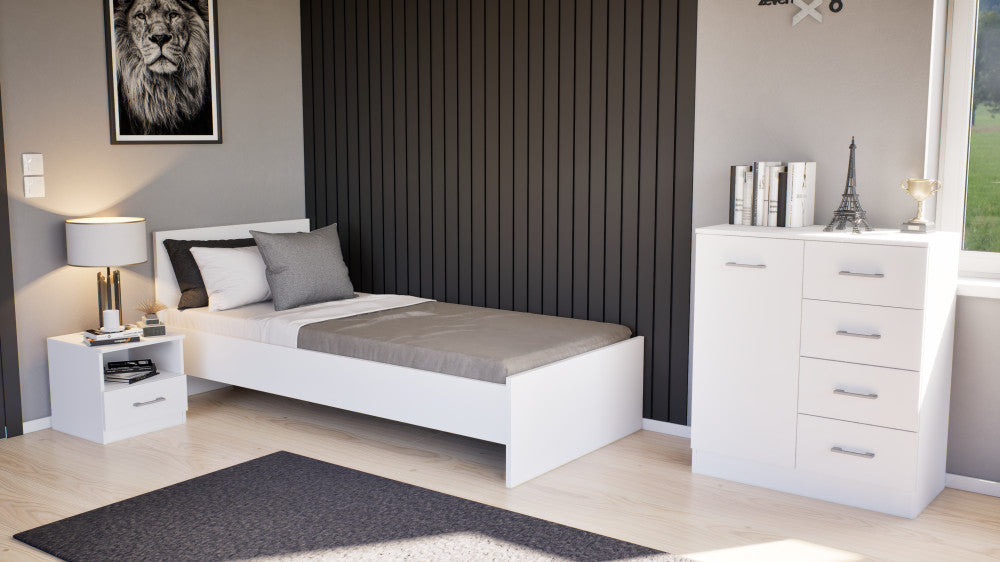 Miami bračni krevet 90x200 cm bijelo-bijeli Druga slika proizvoda