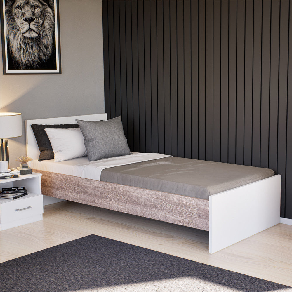 Miami bračni krevet 90x200 cm bijeli-yorkshirski hrast Druga slika proizvoda