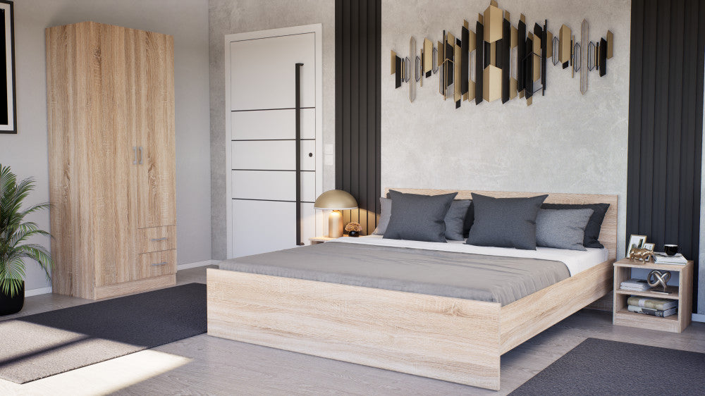 Miami bračni krevet bez okvira, kutija 180x200 cm Sonoma hrast-Sonoma hrast Druga slika proizvoda