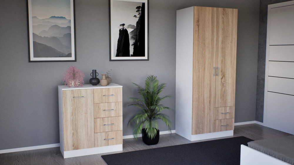 Okvir kreveta Miami 80x205 cm Sonoma hrast-bijela Druga slika proizvoda