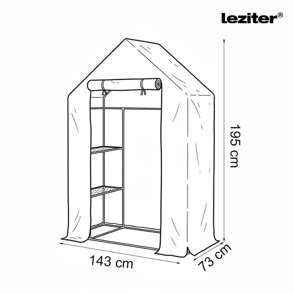 Melegház méretábra 143 × 73 × 195 cm - Homelux, LMH-217