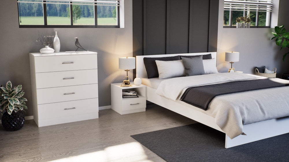 Komoda Miami s 4 ladice, 80x92 cm, bijela-bijela Druga slika proizvoda