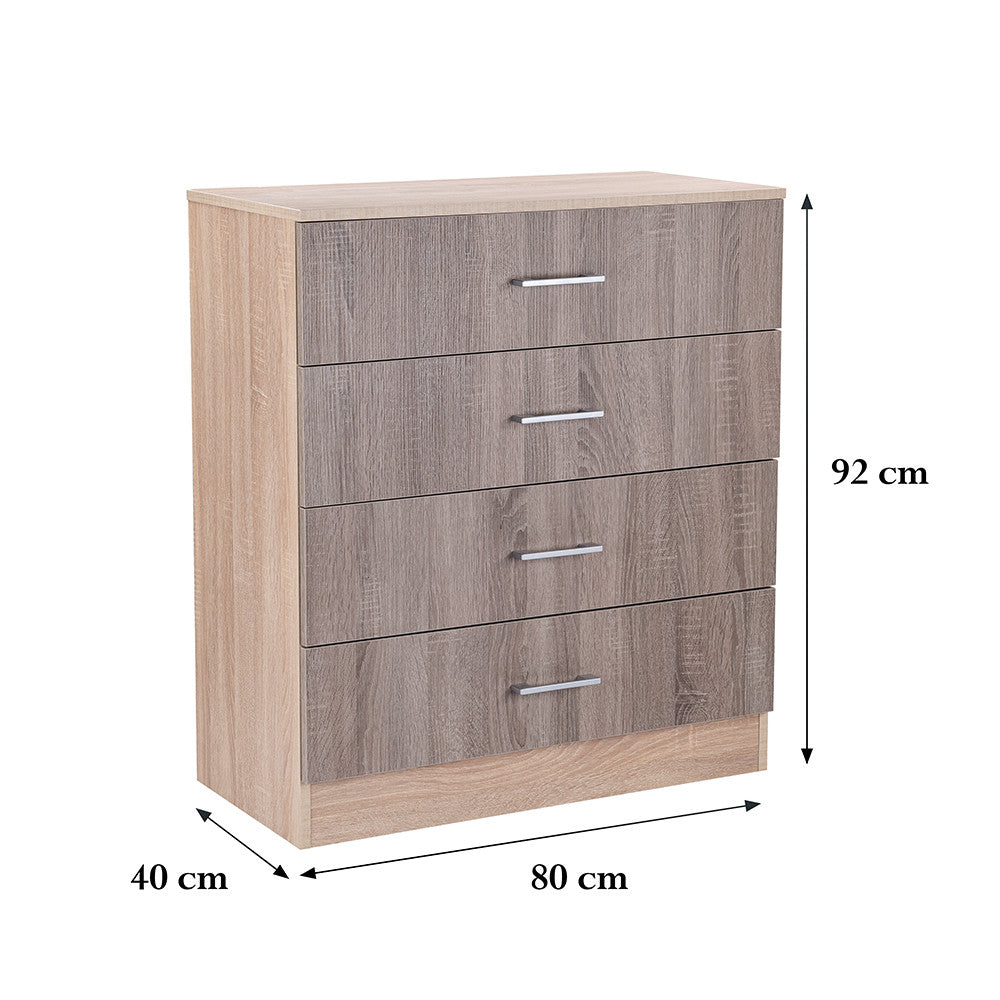 Komoda Miami s 4 ladice, 80x92 cm, jork hrast-sonoma hrast Druga slika proizvoda