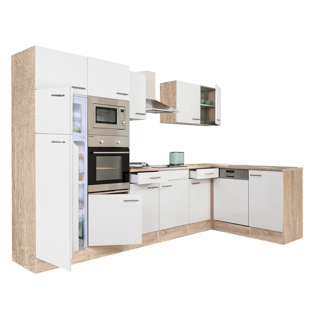 Konyhabútor, sonoma tölgy korpusz és selyemfényű fehér front - Homelux, LS340STFH Glavna slika proizvoda