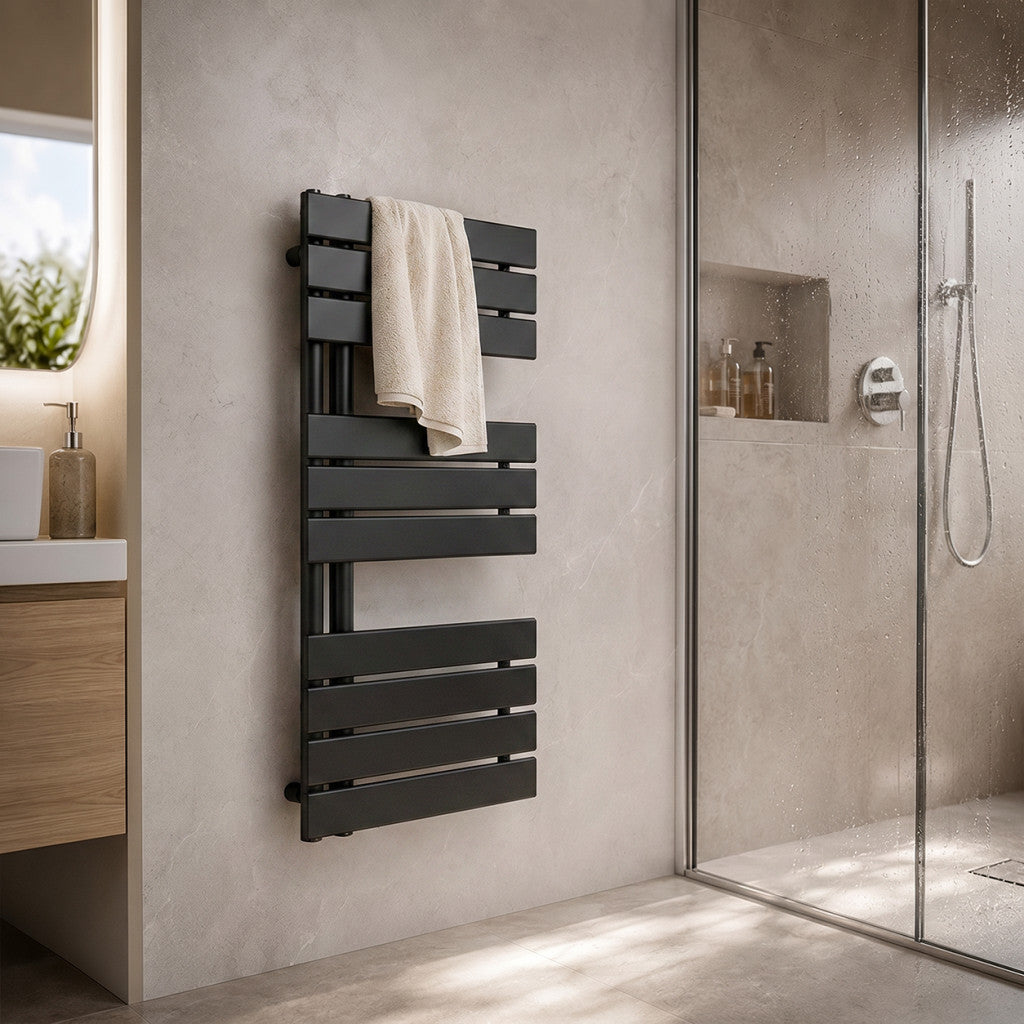 Solaro Design ručnik-radijator, 1000x500 mm, crni Druga slika proizvoda