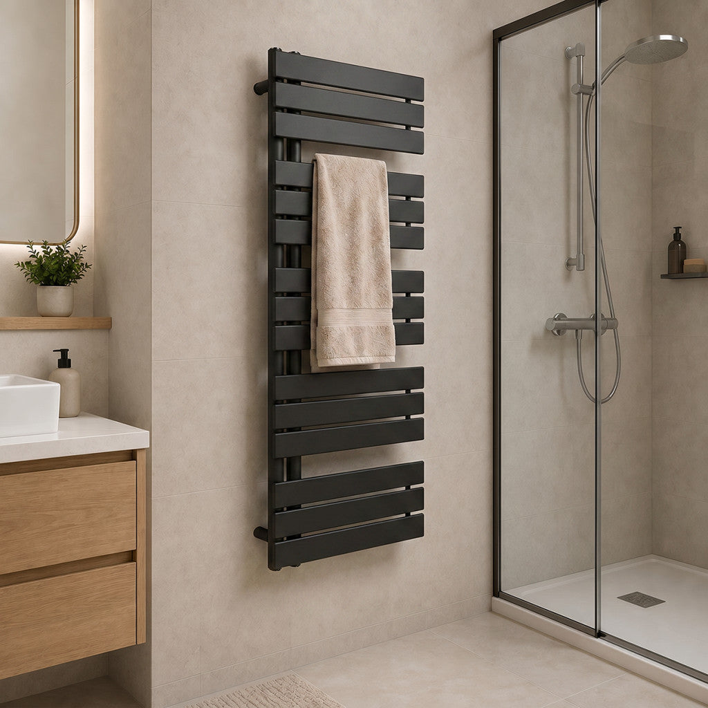 Solaro Design ručnik-radijator, 1400x500 mm, crni Druga slika proizvoda