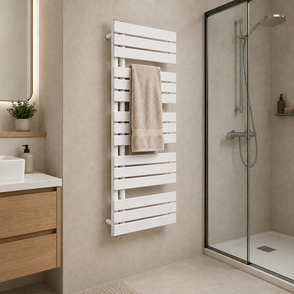 Solaro Design ručnik-radijator, 1400x500 mm, bijeli Druga slika proizvoda