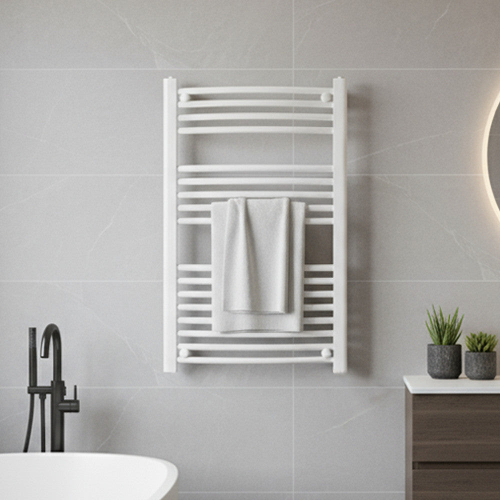 Zakrivljena radijalna šipka za ručnike 1000x600 mm bijela Druga slika proizvoda