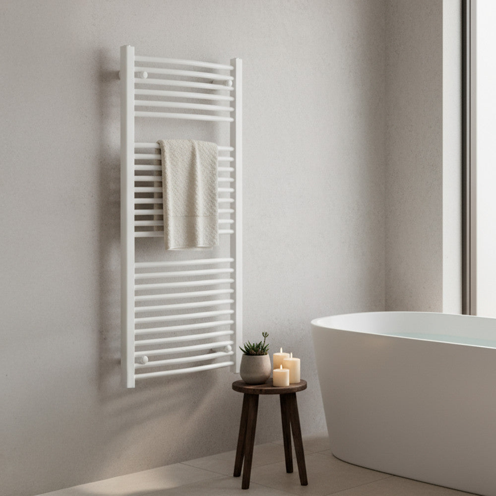 Zakrivljeni radijator za ručnike 1200x600 mm bijeli Druga slika proizvoda