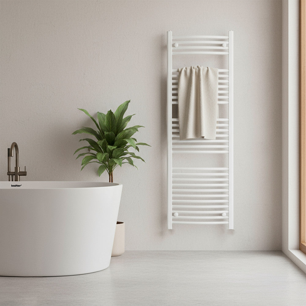Zakrivljeni radijator za ručnike 1400x500 mm bijeli Druga slika proizvoda