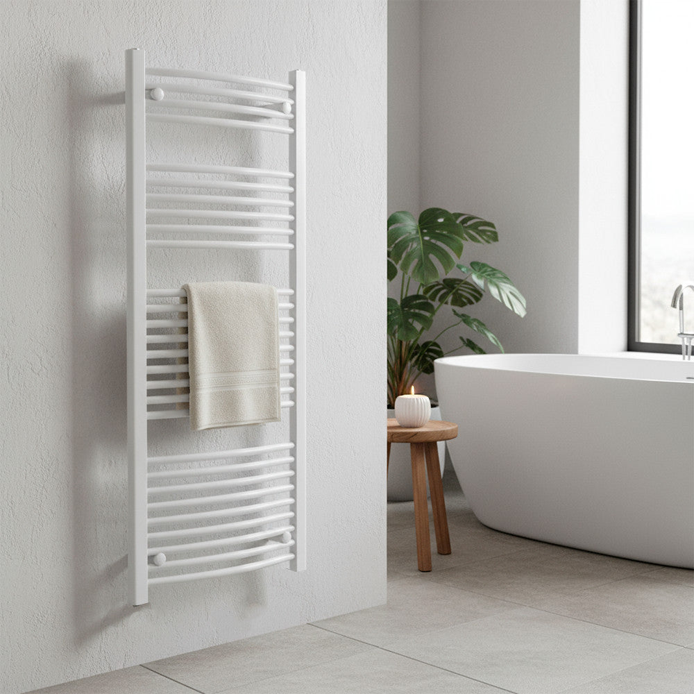 Zakrivljeni radijator za ručnike 1400x600 mm bijeli Druga slika proizvoda