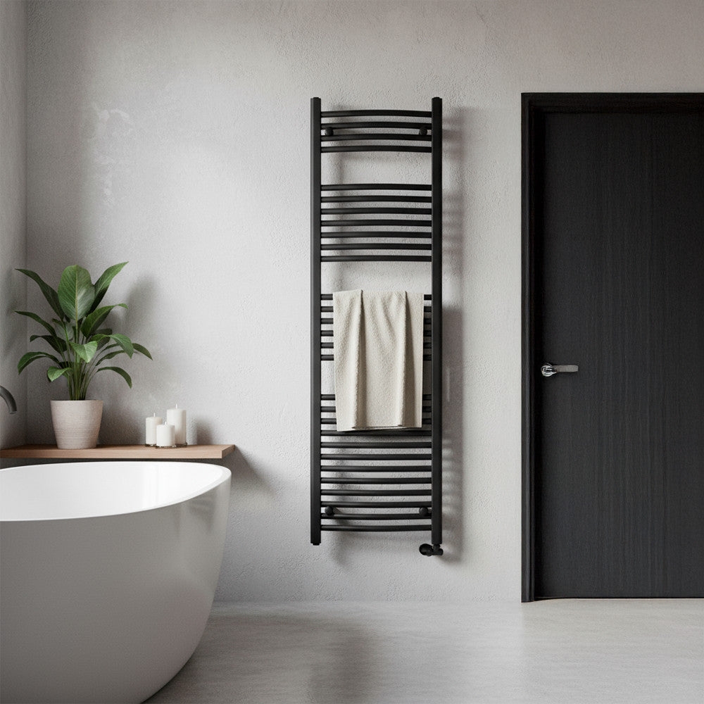 Zakrivljeni radijator za ručnike 1600x500 mm crni Druga slika proizvoda