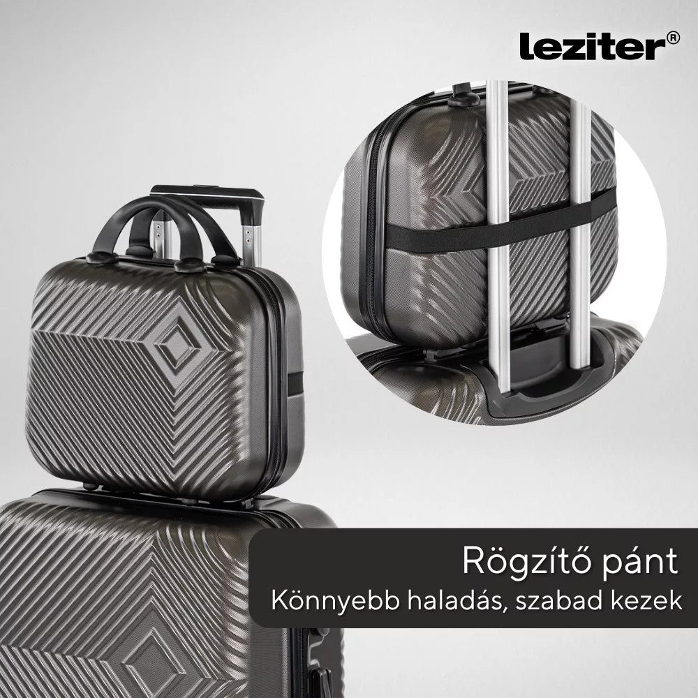 2 részes bőröndszett kézi bőröndje rögzítőpánttal a közepes bőrönd teleszkópos karjához csatlakoztatva - Homelux, LTRPBS-VII-OG