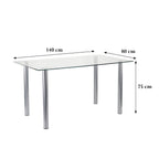 Étkező garnitúra étkezőasztal méretábra 140 × 80 × 75 cm - Homelux, LUA140W_DC-002-Beige_4