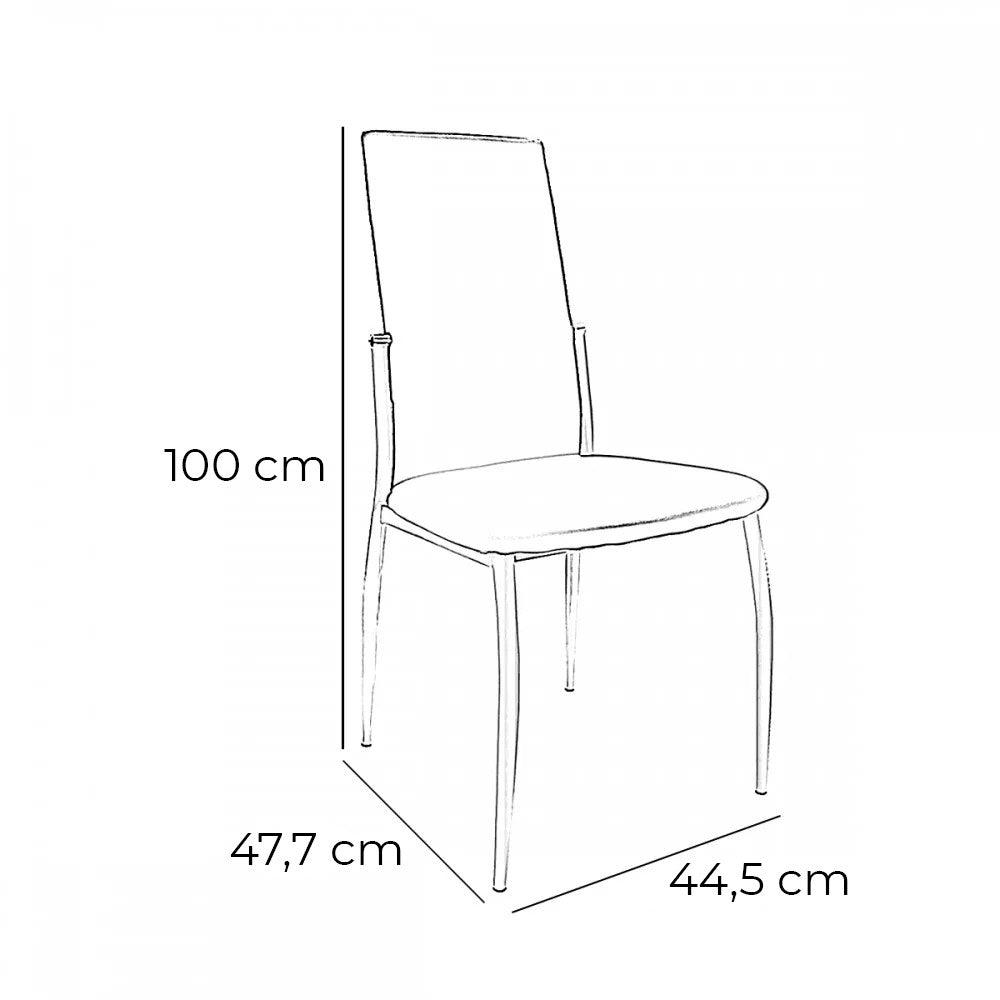 Étkező garnitúra szék méretábra 47,7 × 44,5 × 100 cm - Homelux, LUA140W_DC-002-Beige_4