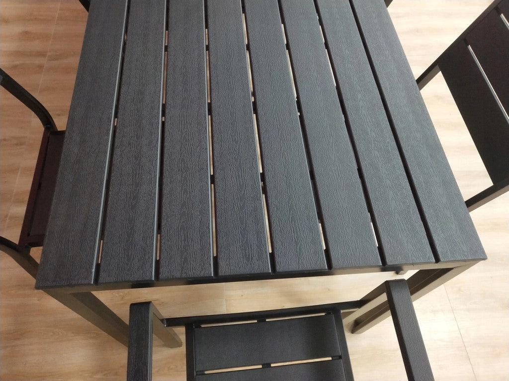 Vrtni stol za 6 osoba 156x78 cm polywood crni Druga slika proizvoda